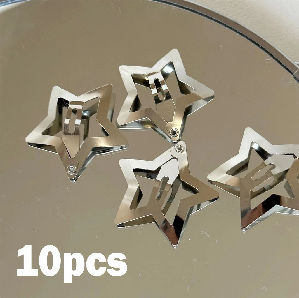Zilveren Sterrenhaarclips: Y2K Glam voor jouw sterrenmeisje, een vleugje nostalgie!